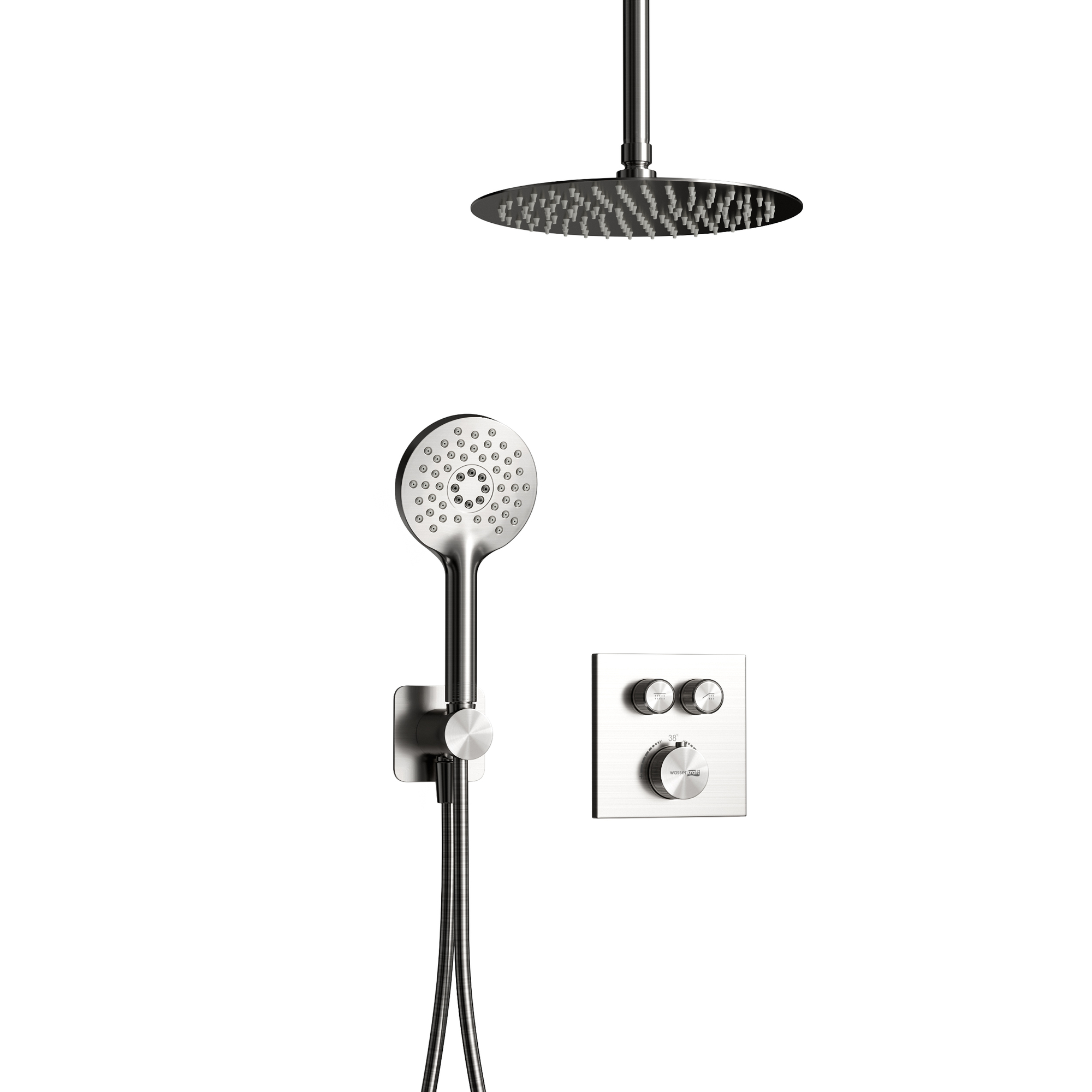 Встраиваемый комплект для ванны с изливом и верхней душевой насадкой A4248.352.121.275.355.357