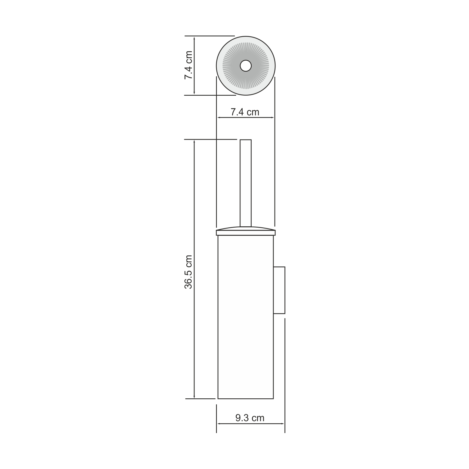 K-1087BLACK Щетка для унитаза подвесная